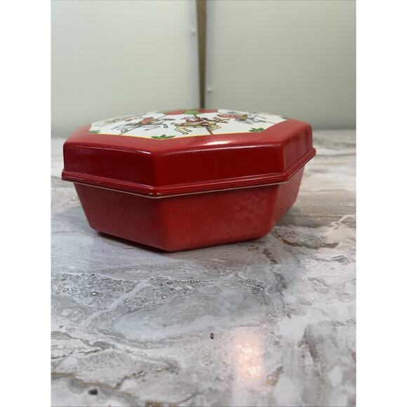 Ullman Co. Vintage Santa Claus Octagon Cookie Tin Christmas Plastic Set Of 3 - Picture 6 of 11